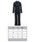 Aphrodite Womens Black Velvet Pyjamas - Size Chart | Bown of London